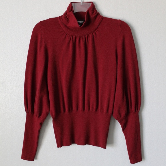 Express Sweaters Express Womens High Ribbed Blouson Sleeve